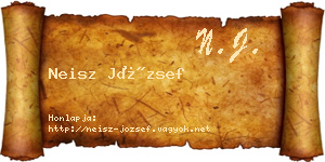 Neisz József névjegykártya